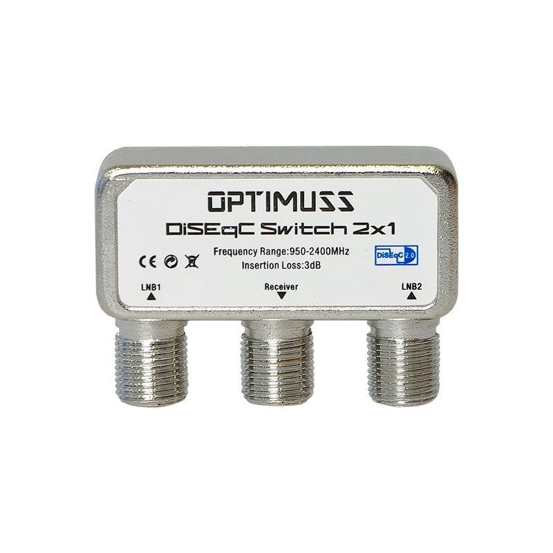Opticum PROFI DiSEqC Schalter 2-1 Umschalter 2 Satelliten Wetterschutz Switch