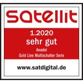 Anadol Gold Line 5/12 Multischalter f&uuml;r 1 Satelliten und 12 Ausg&auml;nge/Receiver, 17 vergoldete F-Stecker gratis