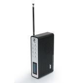 AX soundpath lite+ 4in1 Internet Radio / DAB+ / FM-UKW / Bluetooth Lautsprecher, WLAN WIFI, DLNA, UPnP, tragbar, LCD-Display, Sleep-Timer, Akku, Netzbetrieb, Kopfh&ouml;reranschluss - schwarz/weiss
