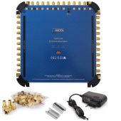 Anadol Gold Line 13/24 Multischalter f&uuml;r 3 Satelliten und 24 Teilnehmer, 37 vergoldete F-Stecker gratis