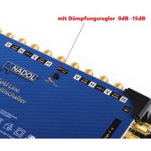 Anadol Gold Line 13/32 Multischalter f&uuml;r 3 Satelliten und 32 Teilnehmer, 45 vergoldete F-Stecker gratis