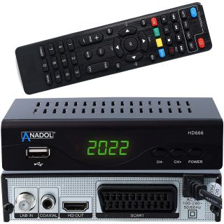 Anadol HD 666 HDTV digitaler Sat Receiver mit Aufnahmefunktion & Timeshift Funktion