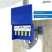 Anadol 4/1 Gold Line DiSEqC Schalter 2.0 mit Wetterschutzgeh&auml;use + 5x F-Stecker + Kabelbinder + D&uuml;bel Schrauben