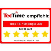 Triax TSI 100 Gold Single LNB mit PLL Technologie, 1fach digital HD 4K LNB f&uuml;r 1 Teilnehmer (Sat Receiver/Fernseher), LNB f&uuml;r Satellitensch&uuml;ssel Satelliten Antenne Sch&uuml;ssel + 1x F-Stecker