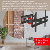 AXRED Titan Plus TV Mount Wandhalterung 32&rdquo;-70&rdquo; Zoll (81-177cm), Fernseher Halterung schwenkbar neigbar, Wand Fernsehhalterung f&uuml;r Smart TV OLED QLED LED Curved, VESA 600x400