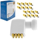 Anadol Gold Line Octo LNB 0.1 dB inklusiv 16 vergoldete F-Stecker gratis