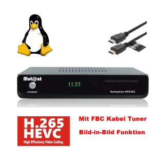 Mut@nt Digital Technology HD 530c HEVC H.265 E2 Linux Kabel Receiver mit 1x FBC Kabel Tuner